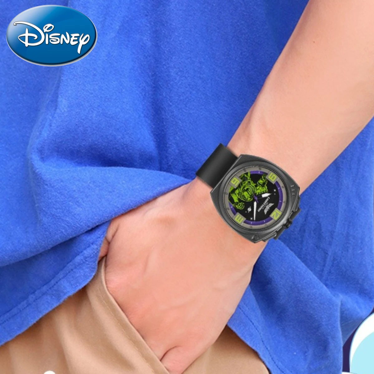 Disney Men Gift Watch Boy Buzz Light Year Cartoon Luminous Waterproof Children\'s Sports Quartz Clock Relogio Masculino