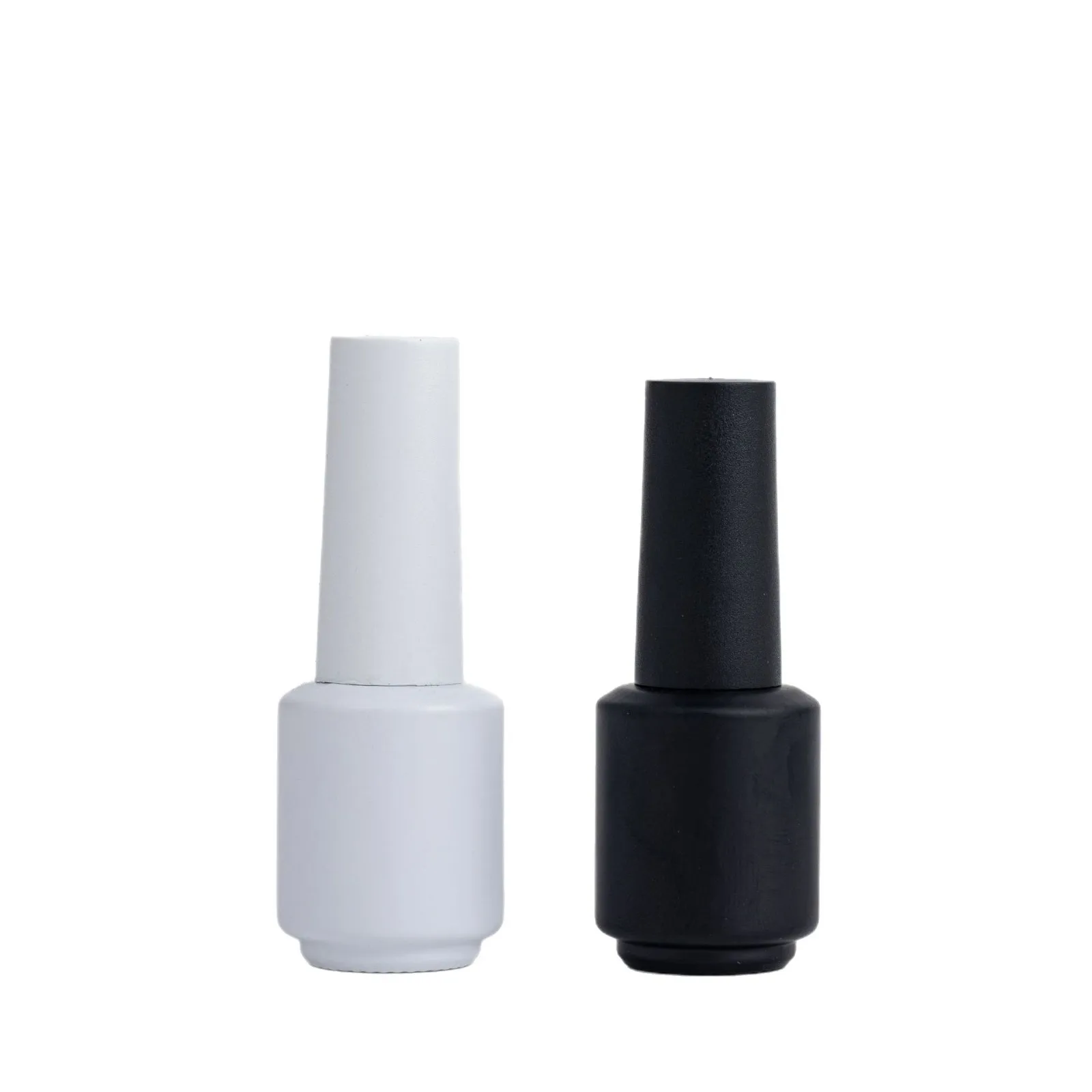 

15ml Black/White Nail Polish Bottle with Brush, Lightproof Glass Bottle for Nail Base Gel, Empty Dispenser Bottle
