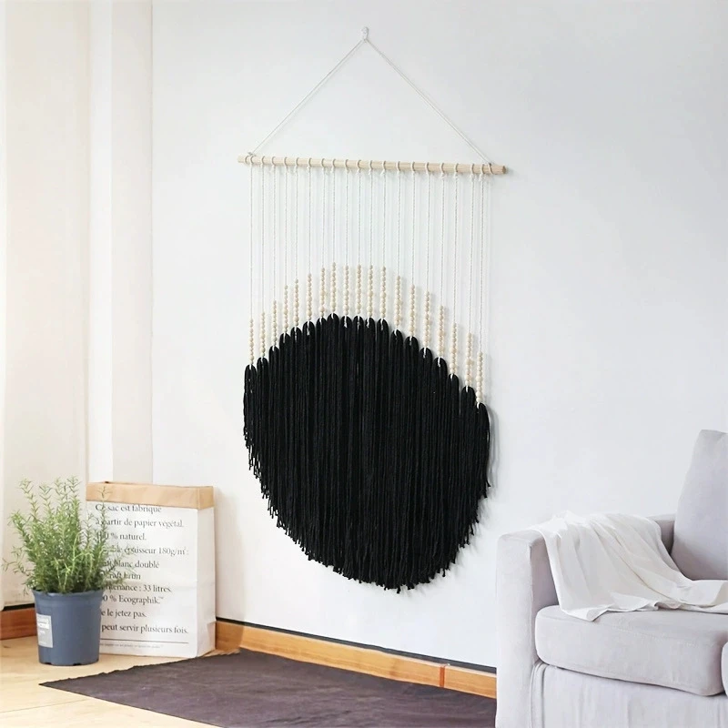Semicircle Macrame Wall Hanging Colorful Hand Woven Nordic Style For Home Decor Bedroom Living Room Background Decoration view 3
