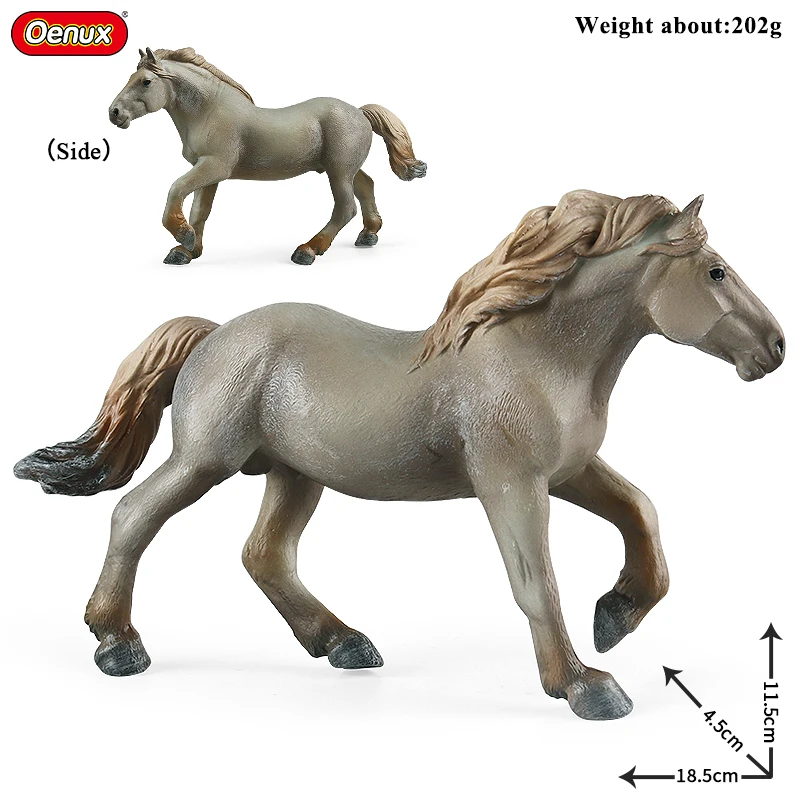 Oenux Farm Animals Steed Horse Model Action Figures Cow Zebu Cattle Calf Bull OX PVC Collection Education Cute Kid Toy Gift