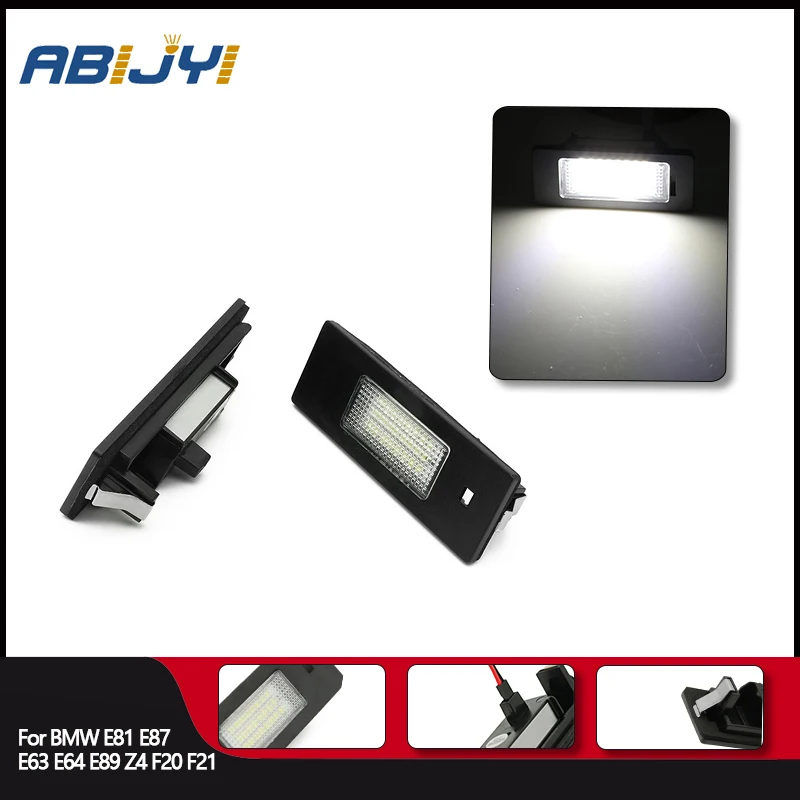 

2Pcs LED License Number Plate Light No Error 24SMD Car Lamps for BMW 1 Series E81 E87 E87N F20 F21 Car Light Source