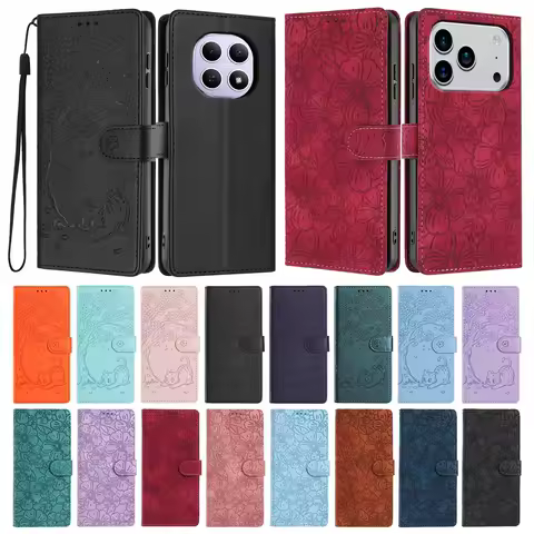 Luxury 3D Embossed Leather Wallet Case For Xiaomi F8 Ultra F7 Pro X5 Redmi K90 K80 A5 A4 A3X A3 A2 A1 Card Holder Phone Cover