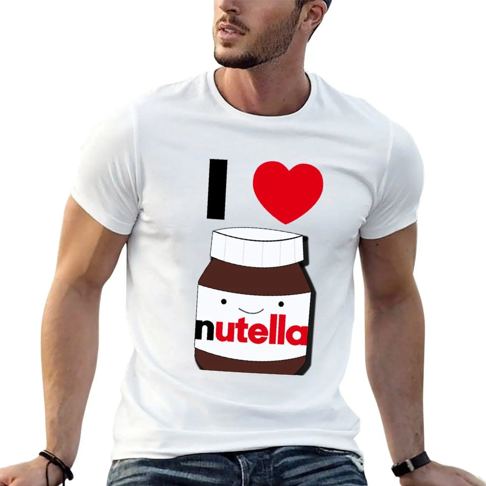 I love Nutella T-Shirt Gym Exercise Short Sleeve T-Shirt