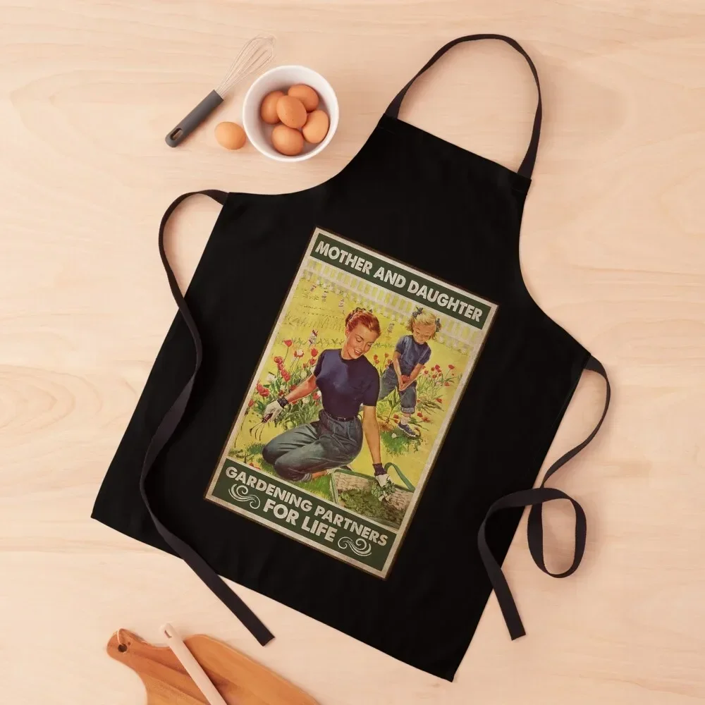 Mother and daughter gardening partners for life Apron cleanings carpenter Apron