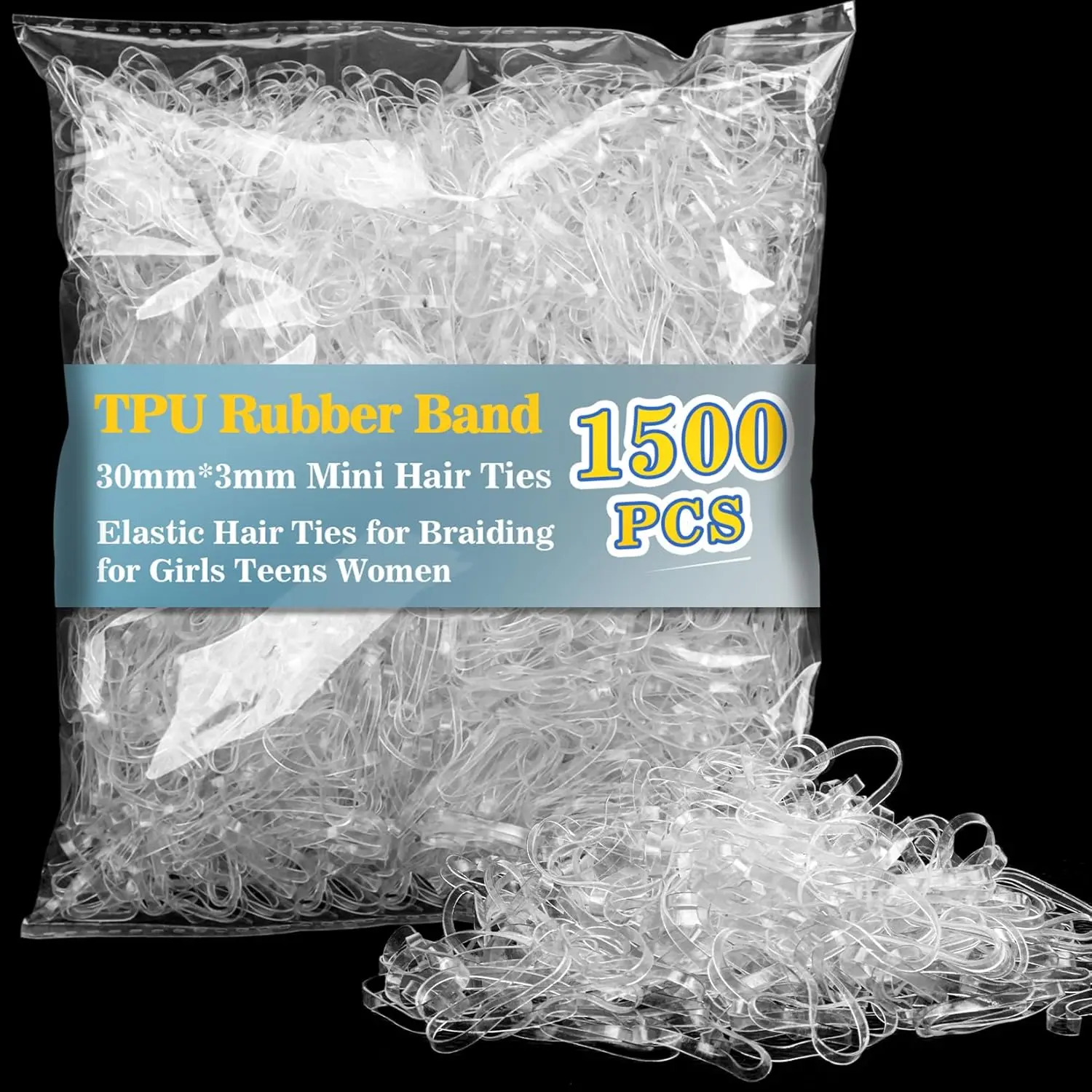 200-1500Pcs Girls Disposable Rubber Bands Clear Elastic Hair Bands Children Ponytail Holder Ties Headband Kids Hair Accessories