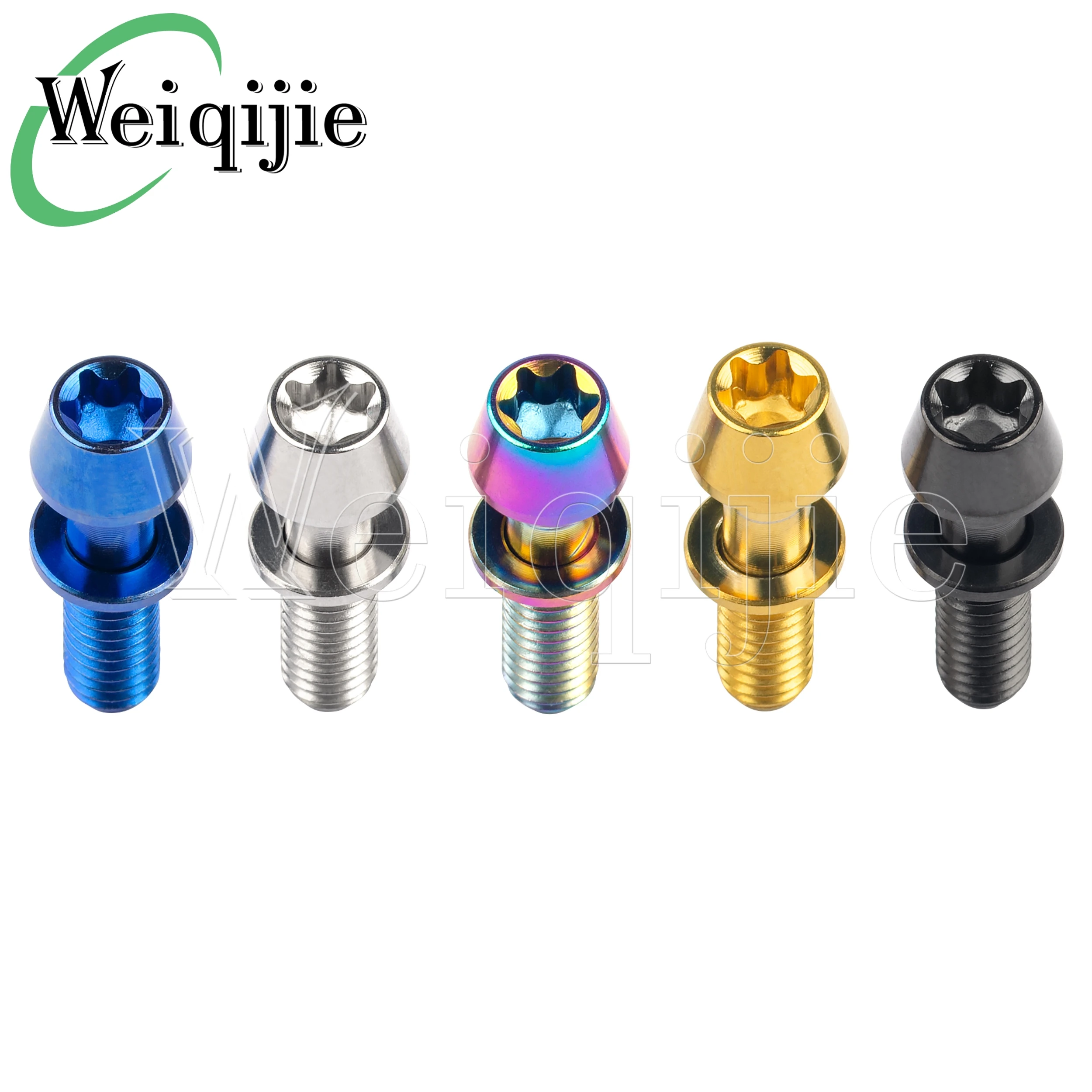 Parafuso de Titânio Weiqijie 1 Peça M4x15.3mm com Arruela para Haste de Bicicleta Ritchey C260
