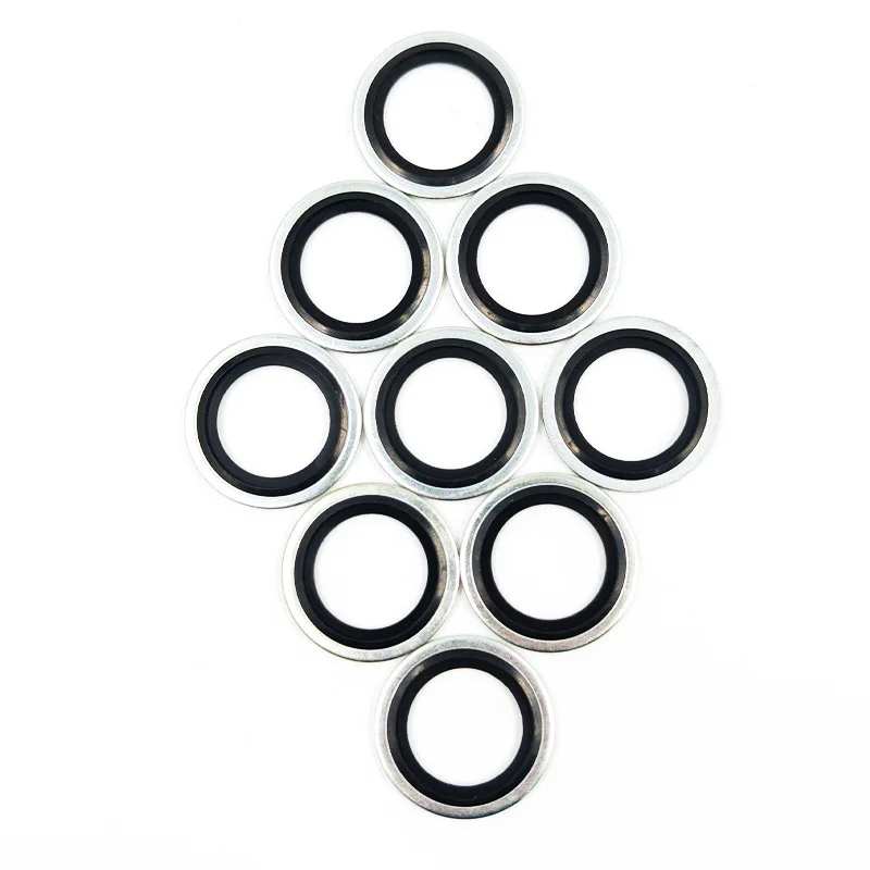 20 قطعة الزنك مطلي المستعبدين ختم غسالة المعادن المطاط قابس التصريف طوقا مجتمعة غسالة حلقة لإحكام الإغلاق M6 M8 M10 M12 M14 M16 M18 M20 #6