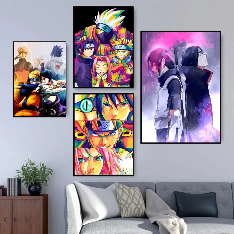 

Print On Canvas Naruto Uzumaki Naruto Decor Gifts Prints and Prints Wall Art Kid Action Figures Aesthetic Poster Picture