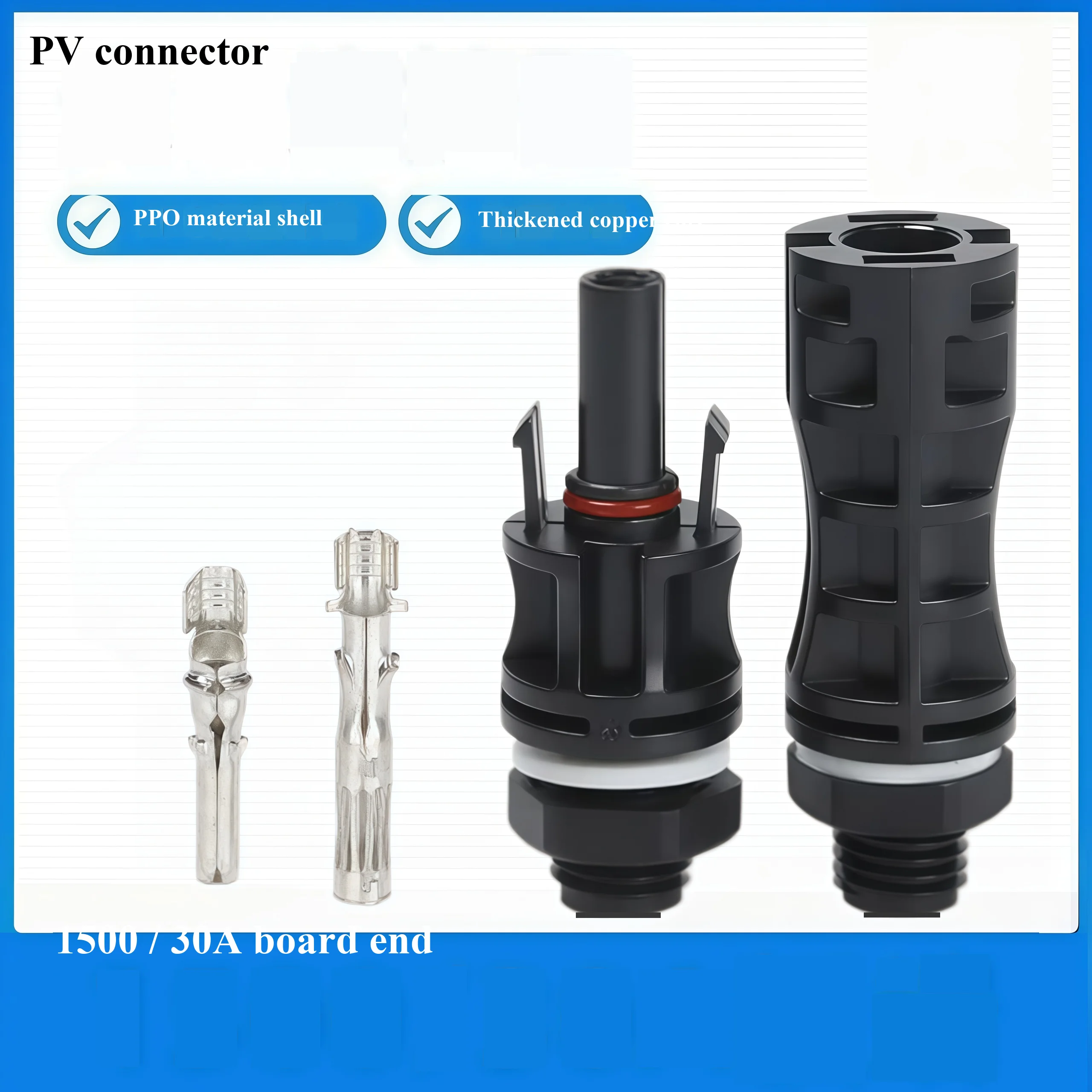 1/2/3/4/5sets Pair of PV Solar Panel Mount Plug Connector IP68 1500V 30A Cable Male and Female And Inverter Photovoltaic 2.5/4/6