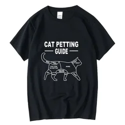 Men's T-shirt 100% Cotton Casual Funny Cool Cat Print Loose O-neck Cool Cat T Shirt for Men Short Sleeve T-shirt Male Tees Tops