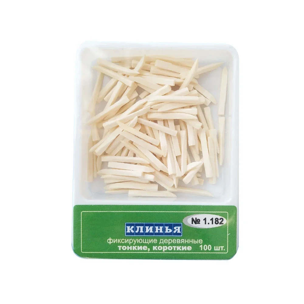 100pc Dental Wooden Wedges 1.181 1.182 1.183 1.184 Interdental Contoured Dental Wedges Nonexpansion With Water Russia Imported