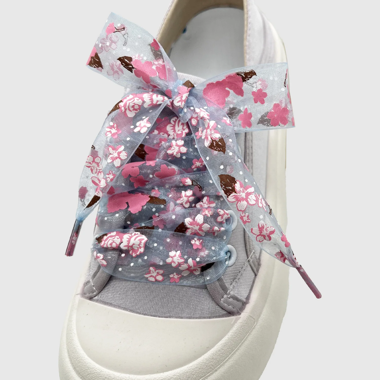 Paar Schneegarn-Schnürsenkel mit Druck, ultradünn, 2,7 cm breit, für Sportschuhe, Satin-Seidenband, Schneegarn-Schnürsenkel – Detail 16