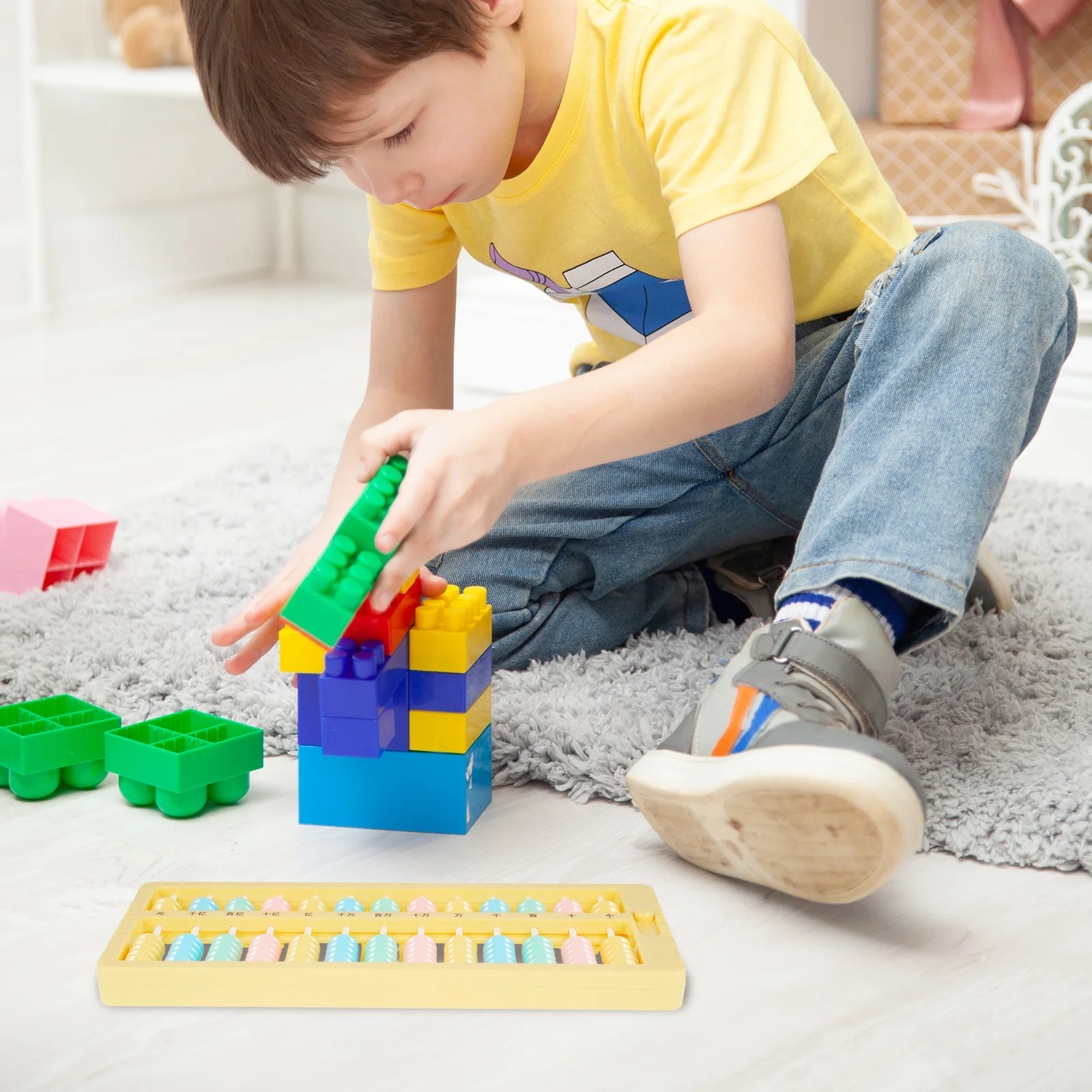 

Kids Tool 13 Rods Chinese Counting Frame Plastic Counting Frame For Kids Math Learning Brain Developing Educational