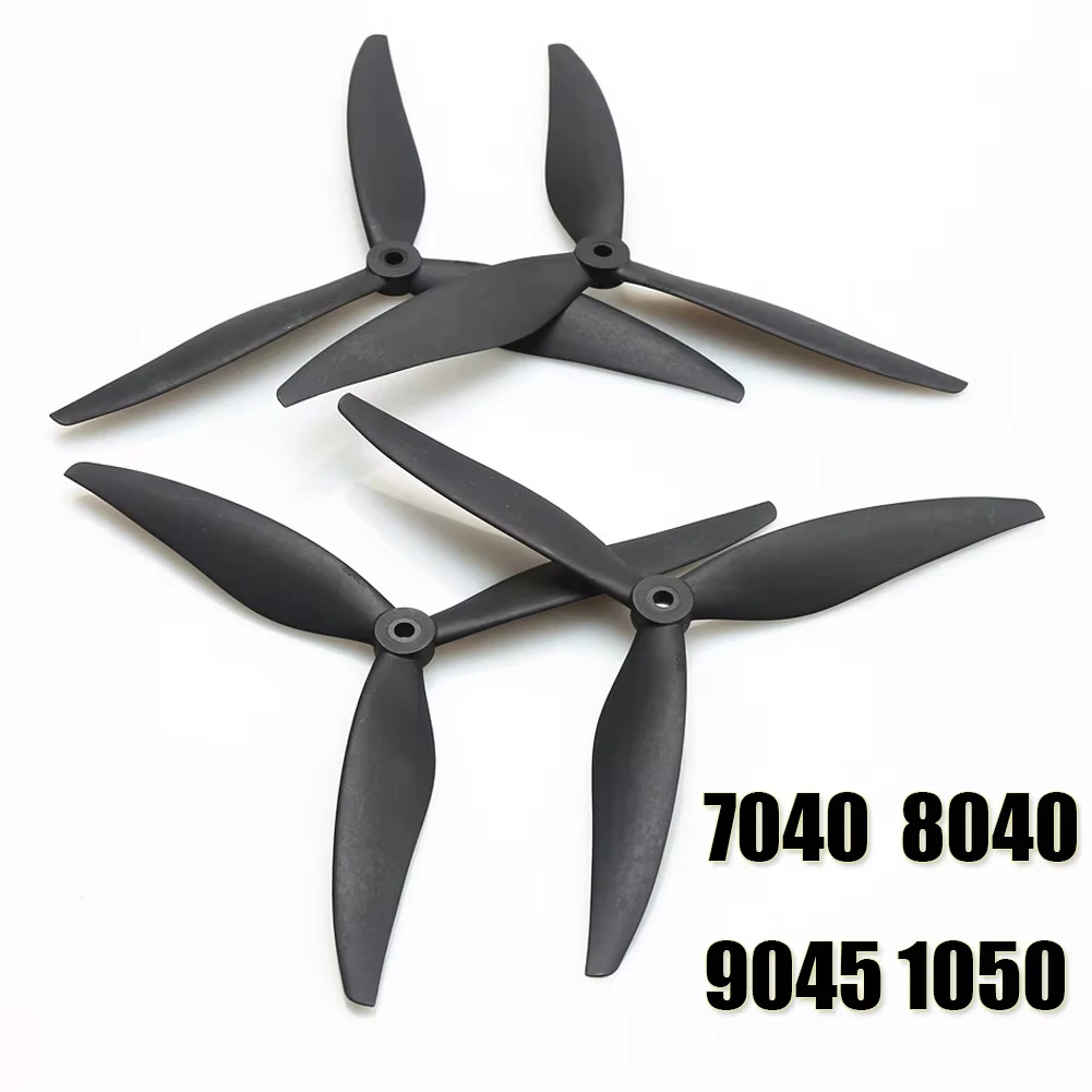 2Pairs Carbon Nylon Propeller Props 7040 8040 9045 1050 3-Blade CW CCW 7inch/8inch/9inch/10inch For RC Multirotor FPV Drone