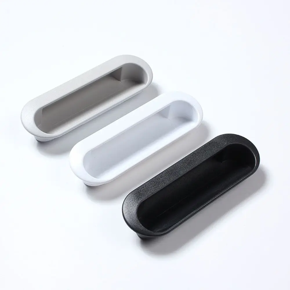 Durable Rectangle Recessed Handles Plastic Black Cabinet Drawer Handle 120*40*21mm/4.72*1.58*8.27 Pull Handle Home