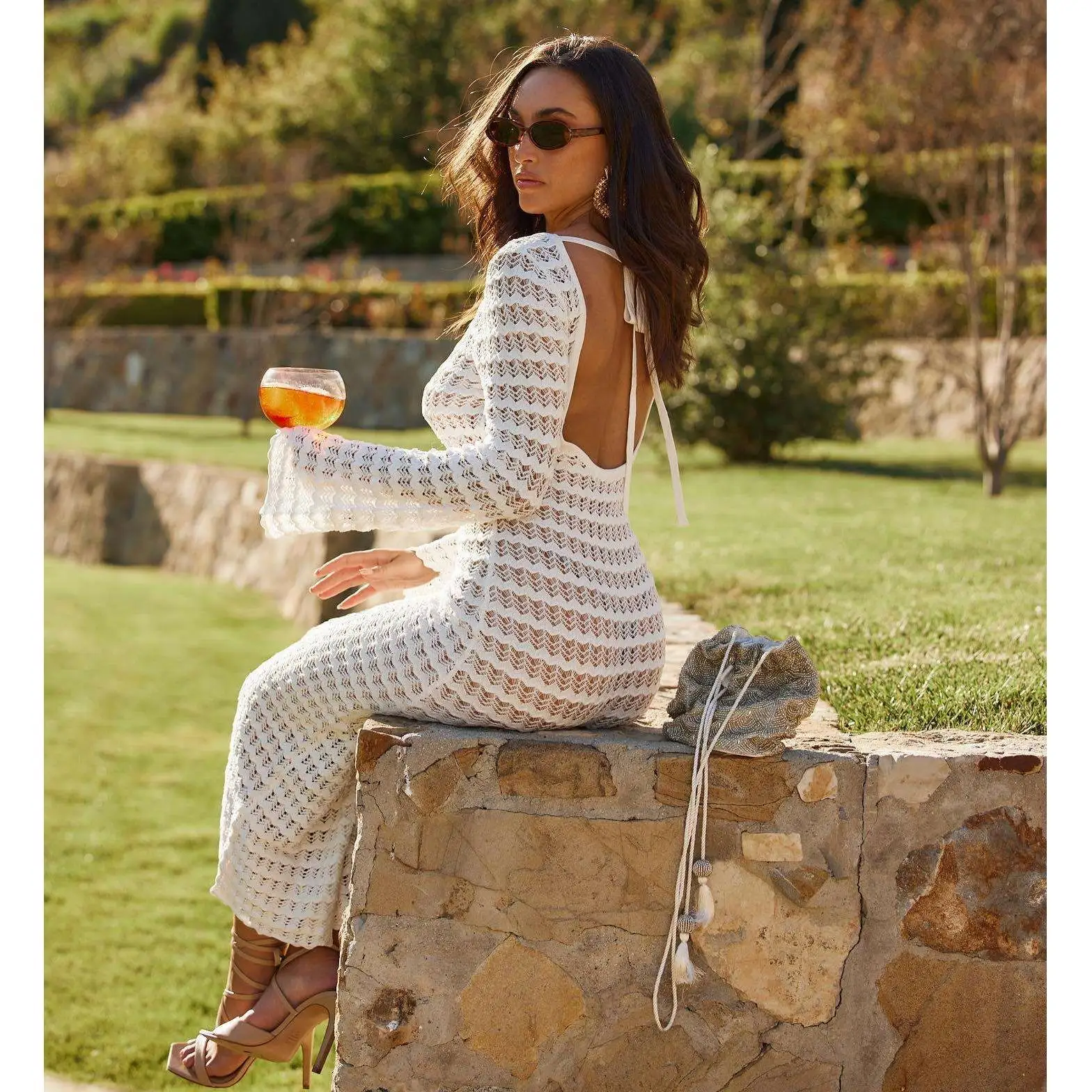 Сексуальное длинное вечернее платье 2023, колокольчик с высокой талией, круглое Ne Bal, облегающее платье с вырезами, трансграничное Ele, новый Sle