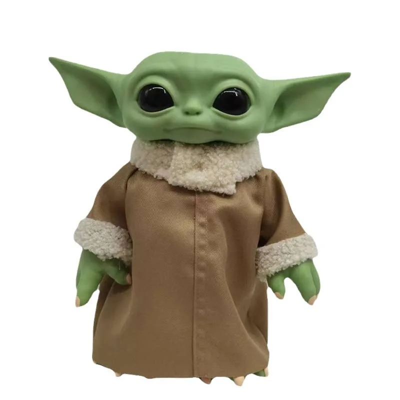 27CM Anime Baby Yoda Action Figures Baby Yoda With Clothes Doll Trendy Toys Desktop Ornaments Toys Model Collection Gifts - view 3