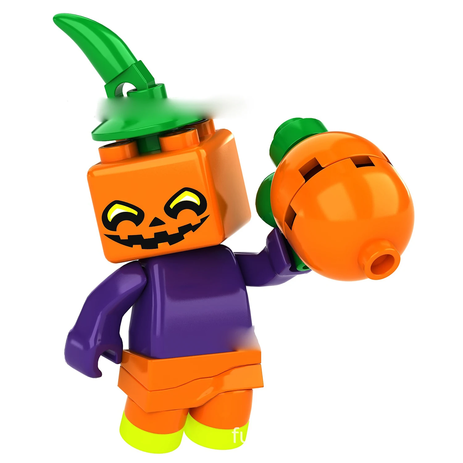 บล็อกตัวต่อประกอบเกมปริศนาของเด็กวันฮาโลวีนอนุภาคขนาดเล็กไฟฟักทองเรืองแสงหัวกะโหลกของเล่นประกอบเอลฟ์