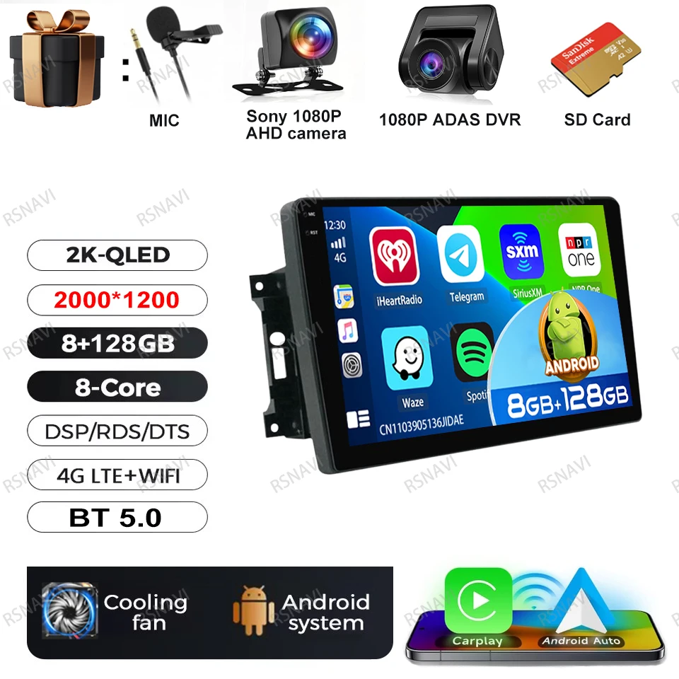 Android 15 Autoradio Voor Jeep Wrangler 3 JK 2007-2018 Head Unit Draadloze Carplay Auto GPS QLED DVD multimedia Navigatie BT