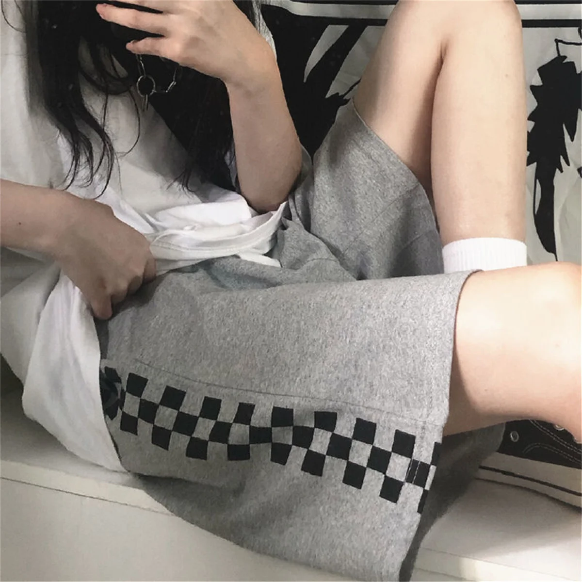

New 2025 Cool Boys Summer Fashion Loose Five-point Pants Casual Checkerboard Plaid Thin Shorts Trousers Teen Trend Clothing