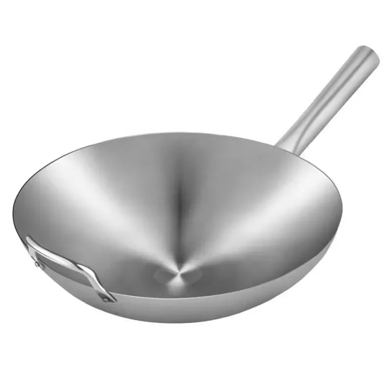 Natural Color Durable Steel Pot Multi Functional Single Handle Wok for Chinese Restaurant Hotel Use