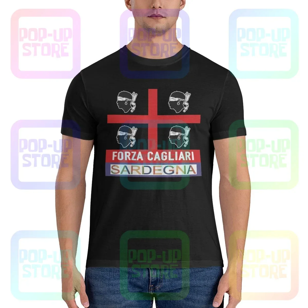 Ultras Cagliari Sardegna Quattro Mori Shirt T-shirt Cute Style Natural Streetwear Tee