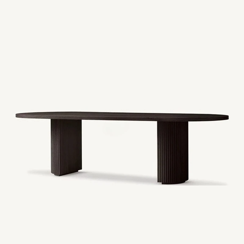 Single solid wood dining table rectangular homestay Japanese-style small apartment home creative high-end black desk