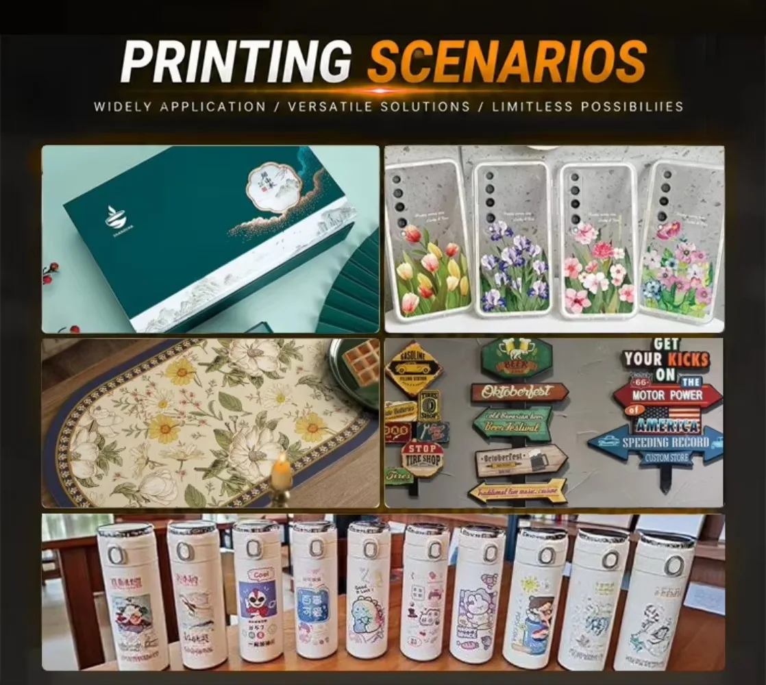 Best A2 UV Printer 2026 Automatic Flatbed UV Printing Equipment With I1600 Printhead White Color Varnish Synchronous Print
