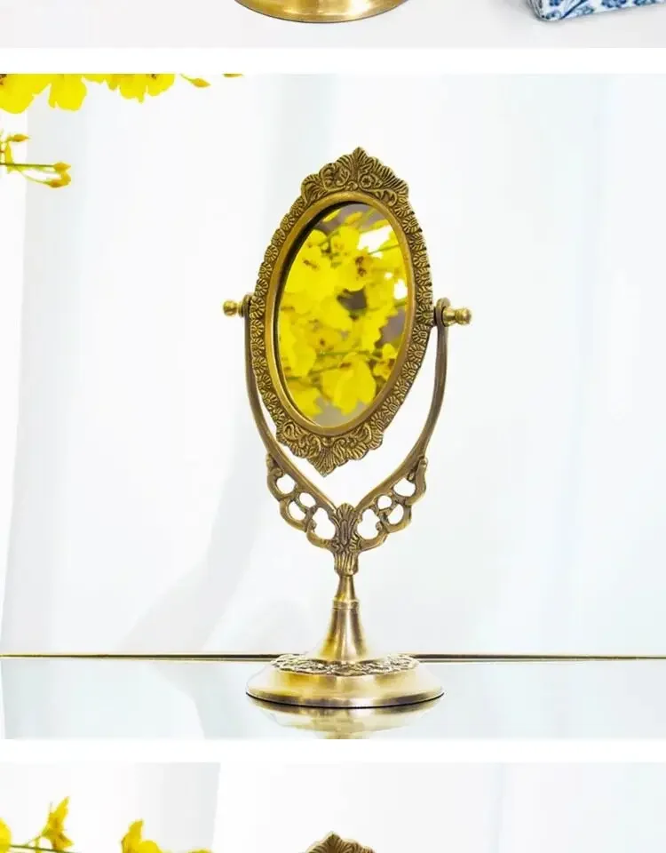 Limited Offer NEW Retro Hand-carved Desktop Vanity Mirror Classical Luxury Home Vanity Mirror Ornament