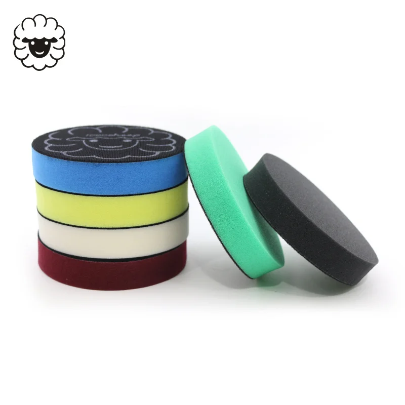 

1000 Sheep 5inch Car Spong Buffing Polishing pads130mm Mix colors cutting polishing Pad Flat Polish Pad For Car Care