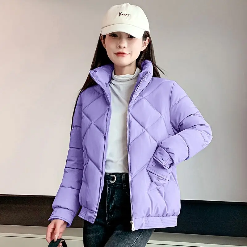 Winter Jacket Women's Stand collar Cotton Warm Coat Korean Loose Ladies Thicken Short Coat Solid Casual Student Jackets Female