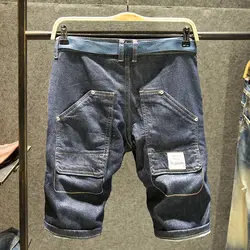 Korte Jeans Broek Voor Mannen Cargo Half Lang Met Zakken Man Denim Shorts Bermuda Harajuku Knopen Vintage Populaire Ontwerper