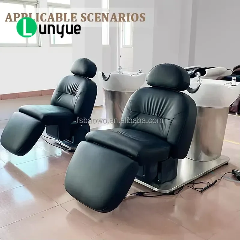 Luxury Modern Electric Rotating Stainless Steel Therapy Bed Spa Shampoo Chair for Bathroom Use Durable Waterproof