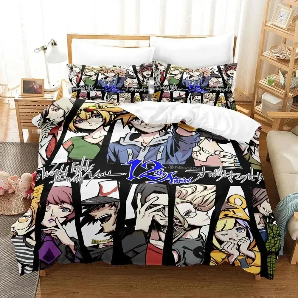 Game The World Ends With You Bedding Set Boys Girls Twin Queen Size Sakuraba Neku Duvet Cover Pillowcase Bed Kids Adult