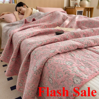 2025 new cotton 3-layer gauze multi-functional towel quilt pure cotton blanket office lunch break blanket