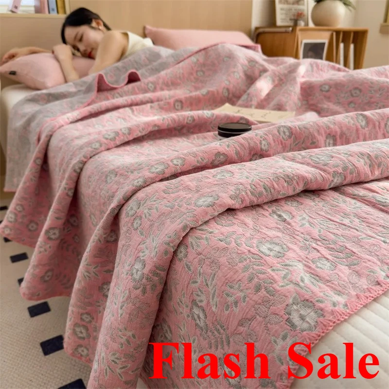 2025 New Cotton 3-Layer Gauze Multi-Functional Towel Quilt Pure Cotton Blanket Office Lunch Break Blanket