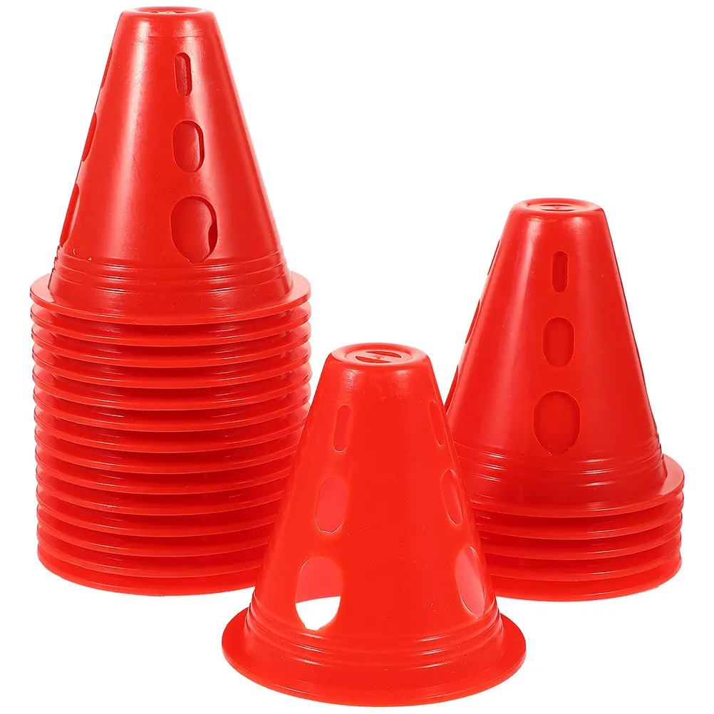 

40pcs Anti-Wind Roller Skating Cones Bright Colored Training Markers For Sports Drills Obstacle Course Indoor Gym Plastic