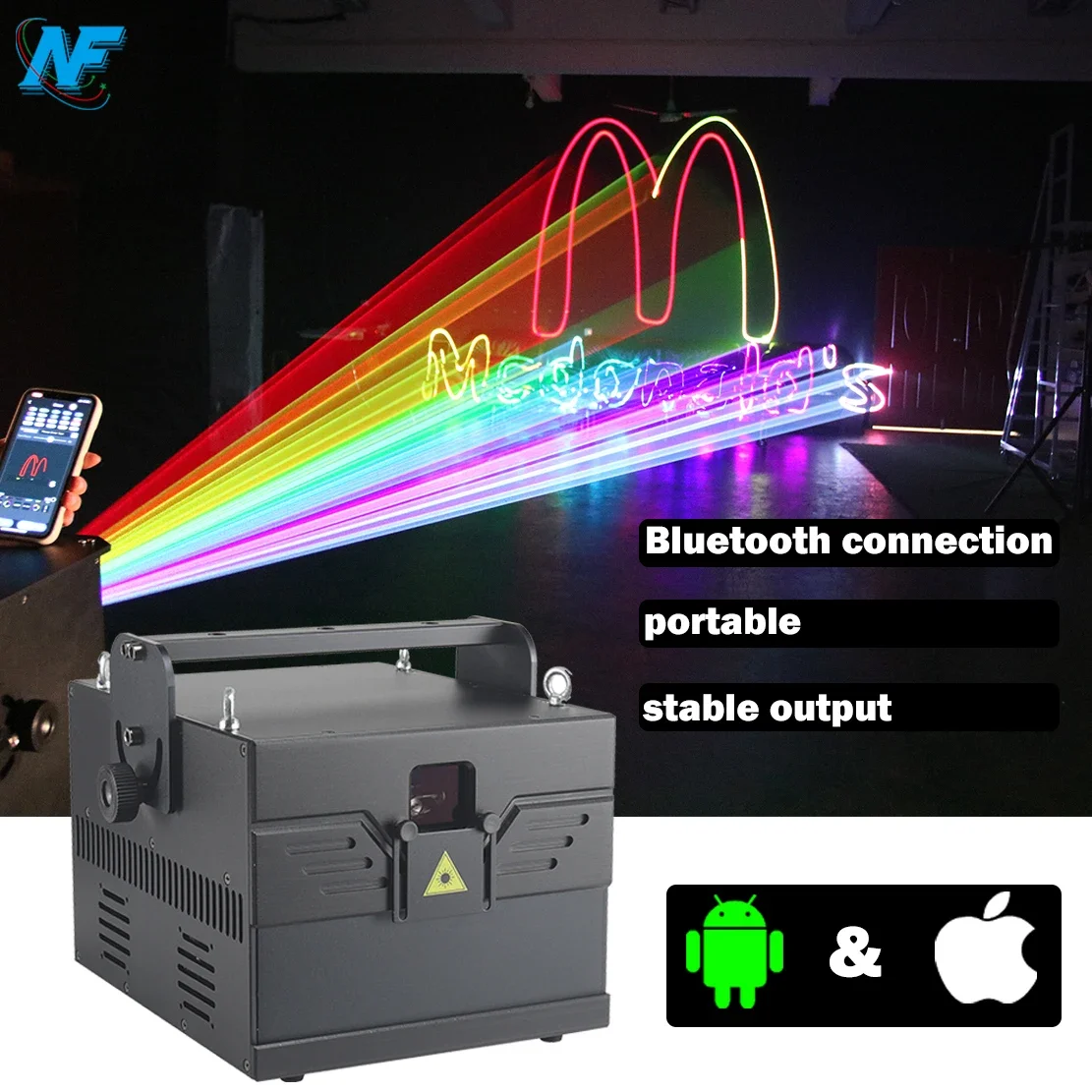 Text Editor 15W Mobile APP Bluetooth Control KTV Bar Dj Disco 3d Animation 15 Watt Stage Lighting