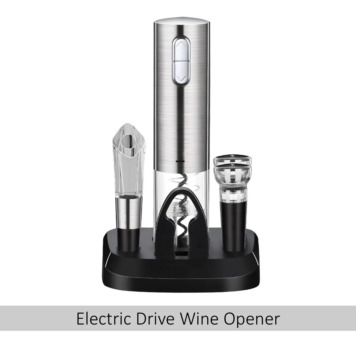 

LFGB Certificated 304 Stainless Steel Electric Drive Wine Opener Rechargeable Corksrew Luxury Wineware Barware for Vin Rouge