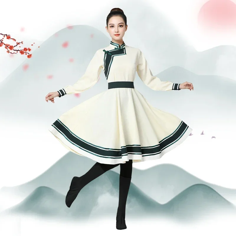 

Ethnic Costumes Tibetan Dance Performance Costume Chinese Ethnic Style Adult Minority Costumes Mongolian Dance Hanfu Skirt