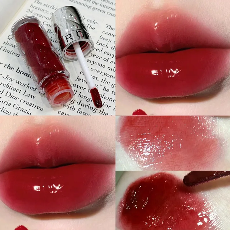 6 colori idratante acqua lucidalabbra cristallo gelatina specchio rossetto tazza antiaderente di lunga durata Nude Red Lip Glaze Tint Cosmetics