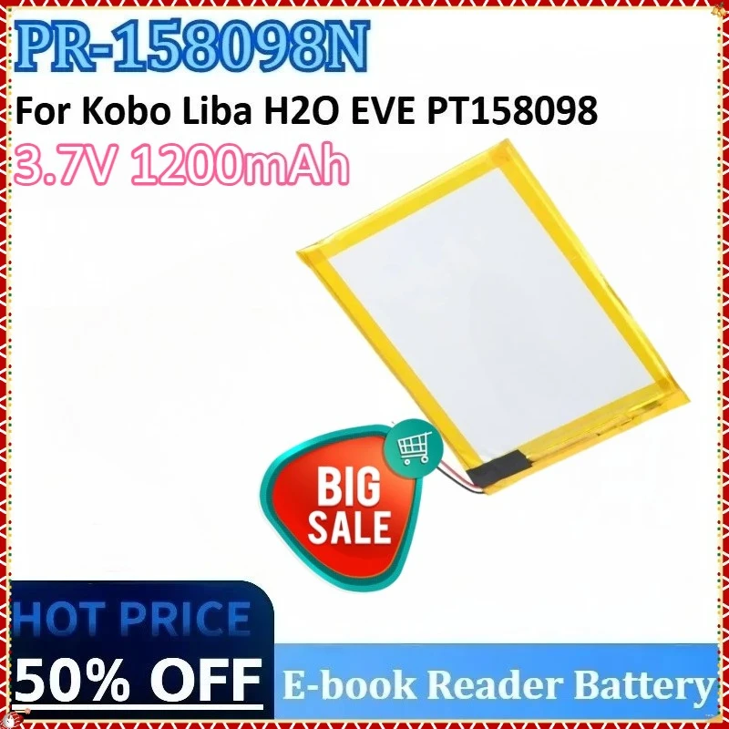

Newly upgraded 3.7V 1200mAh PR-158098N Rechargeable E-book Reader Battery for Kobo Liba H20 H2O EVE PT158098 1ICP2/80/98 Battery