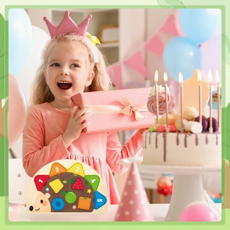 

Shape Sorter Toy Wood Hedgehog Baby Shape Sorter Toy Learning Games For Home Car Travel Playroom Family Classroom School Friends