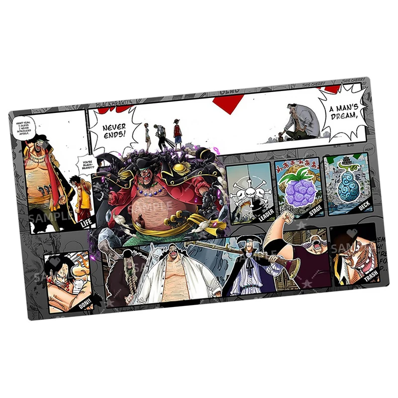 600*350*2mm Anime One Piece TCG Dedicated GAME OPCG DIY Card PlayMat Collection New Comic Series Buggy Luffy Zoro Teach Shanks