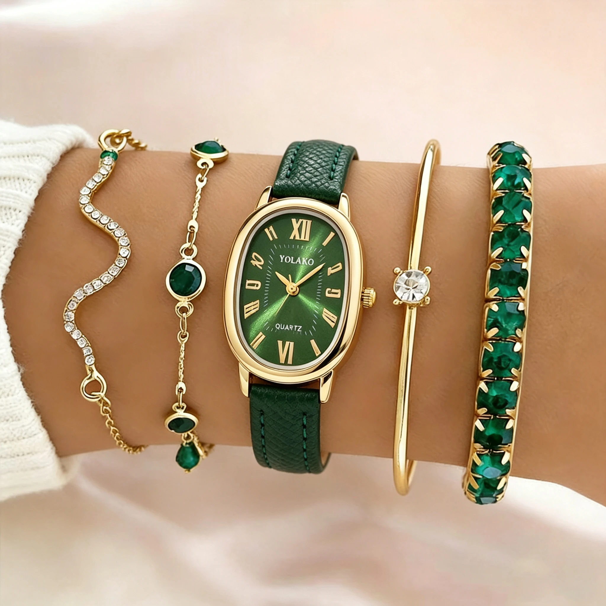 5Pc Trendy Latest Elegant And Fashionable Quartz Watch, Ideal Gift For Friends And Family On Valentine's Day, Easter, Birthdays