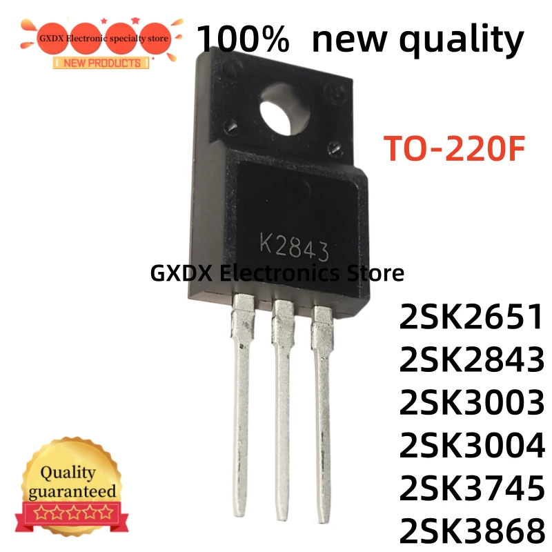 10-20-30pieces 2SK3868 2SK2651 2SK2843 2SK3003 2SK3004 2SK3745 K2651 K2843 K3003 K3004 TO220F MOS Field Effect Transistor