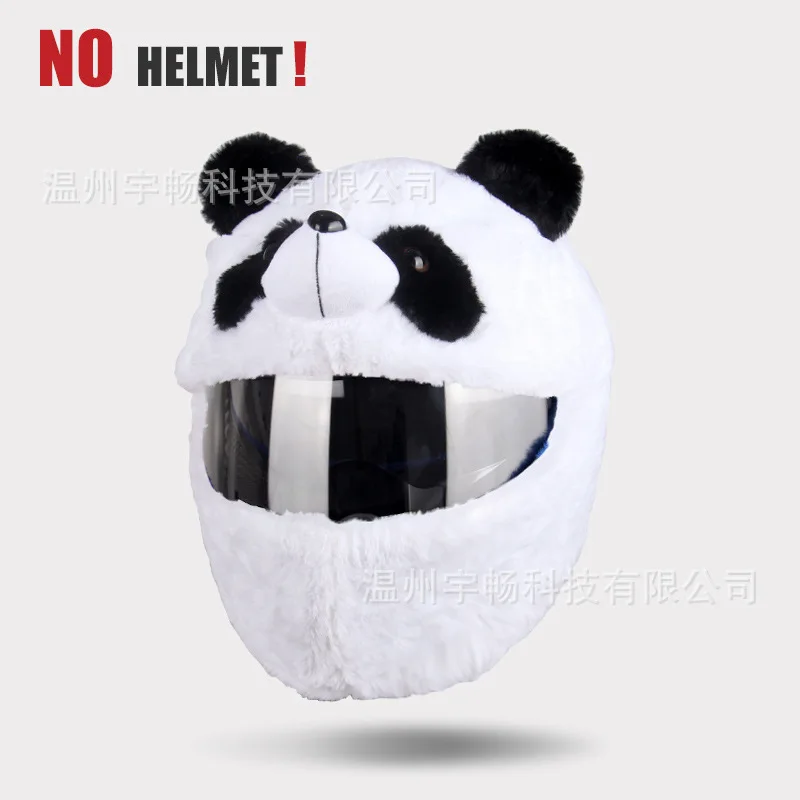 Juste de casque de moto en peluche avec dessin animé, accessoires de personnalité, chaud, mignon, tête de over, à la mode