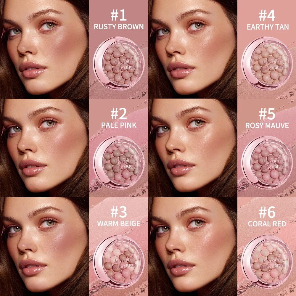 Roller Blush Long-lasting Wear Natural Makeup Spherical Appearance Design Powdery Texture Pearlescent Effect Blush for Any Skin