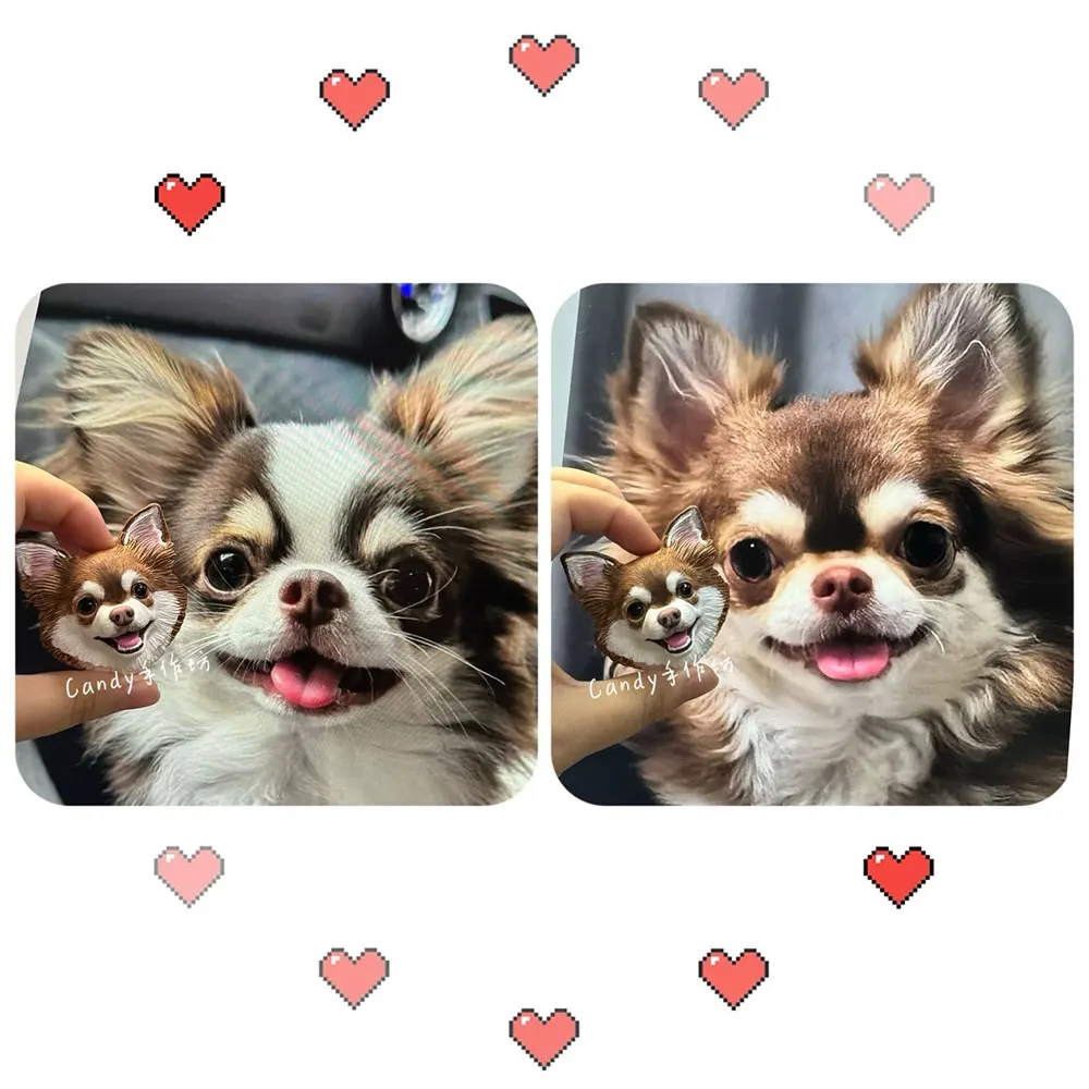 

Long Hair Chihuahua Head Silicone Mold Pet Memorial Plaster Statue DIY Realistic Dog Animal Crafts Casting Epoxy Resin Mould