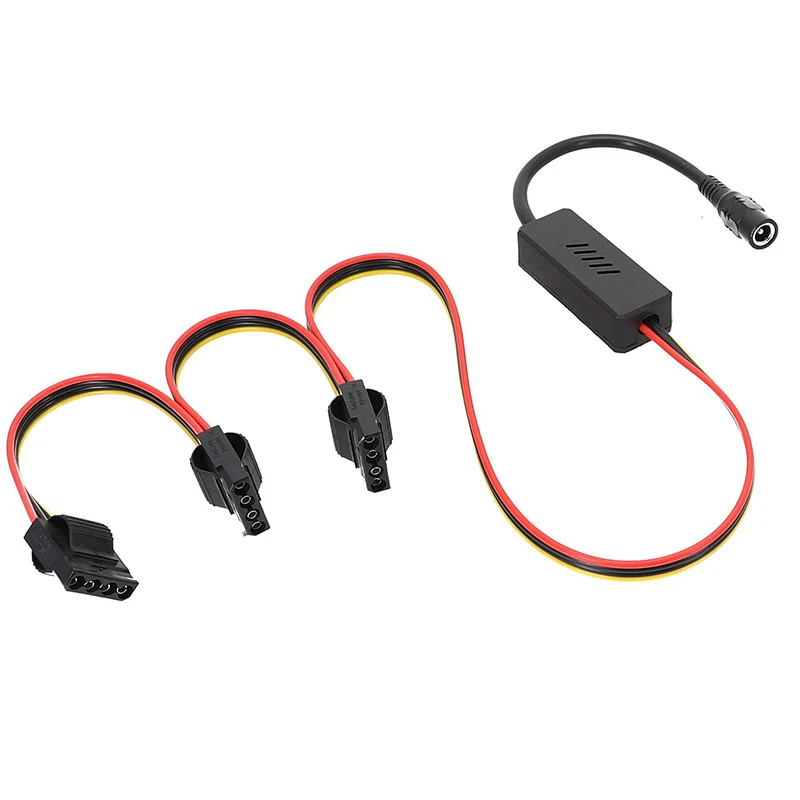 Angitu Adapter DC 5525 to Sata/Molex Hard Drive Cable DC to 1x2x3x4xSATA Hard Drive Cable DC 12V to SATA 12V to Molex 4PIN